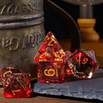 UDIXI 7PCS Polyhedral Dice Set, 7-Die DND Dice Set Filled with Axe for Role Playing Games as Dungeons and Dragons RPG MTG Table