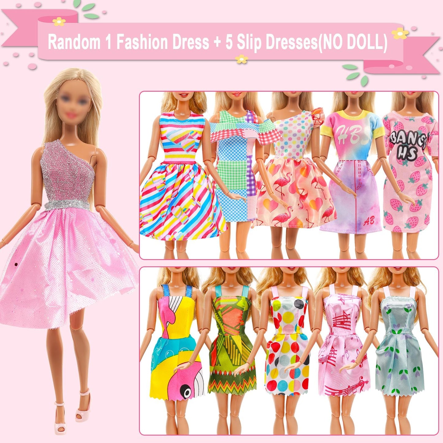 15 Set Doll Clothes For 11.5 Inch Doll Include 1 Fairy Dress 1 Long Dress 2 Sequins Dresses 6 Outfits Tops And Pant/Short/Skirts 6 Fashion Dresses For 11.5 Inch Fashion Dolls