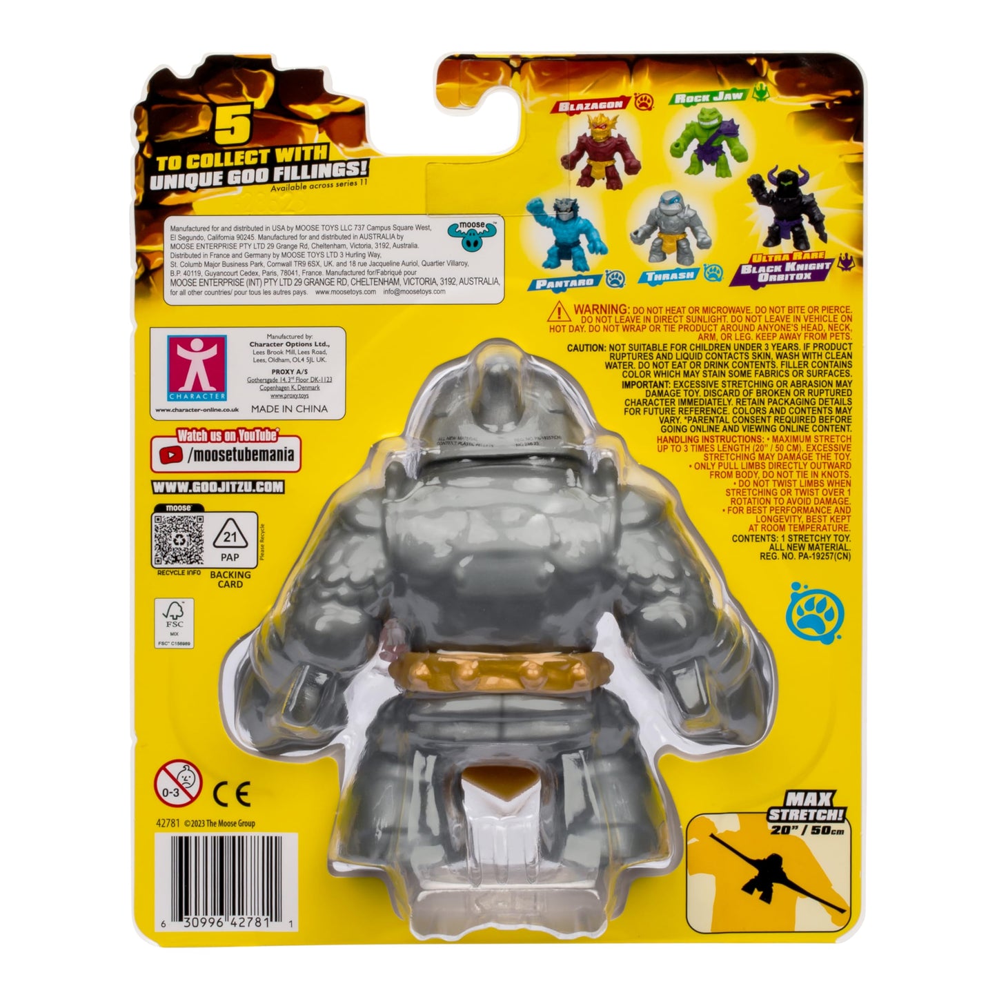 Heroes of Goo Jit Zu Stretch Strikers Hero Pack - Stretchy Action Figure Thrash, Multicolor, Unique Goo Filling, Model 42781