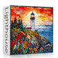 Stained Glass Lighthouse Puzzles for Adults 1000 Piece, Mosaic Beach Puzzle Hard, Impossible Difficult Challenging Puzzles, Ligh
