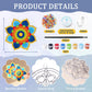 Dunzoom 30 Set Mandala Suncatchers Kits Mandala Flower DIY Suncatchers Craft Kits Make Your Own Paint Ornaments for Classroom Ar