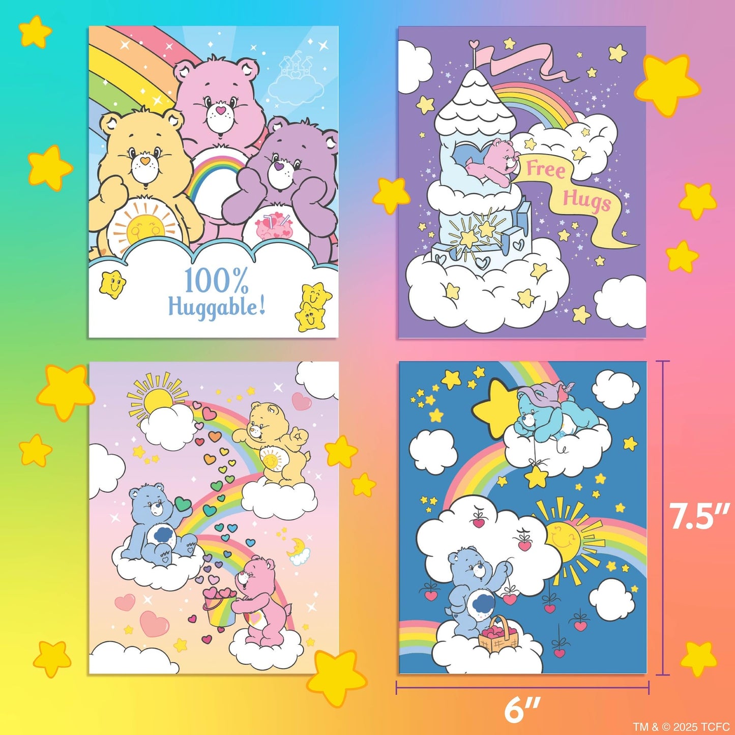 Horizon Group USA Care Bears Aqua Art - Reusable Water-Reveal Books, Multi, 6"x7.5", Mess Free Coloring for Toddlers, Model 230357
