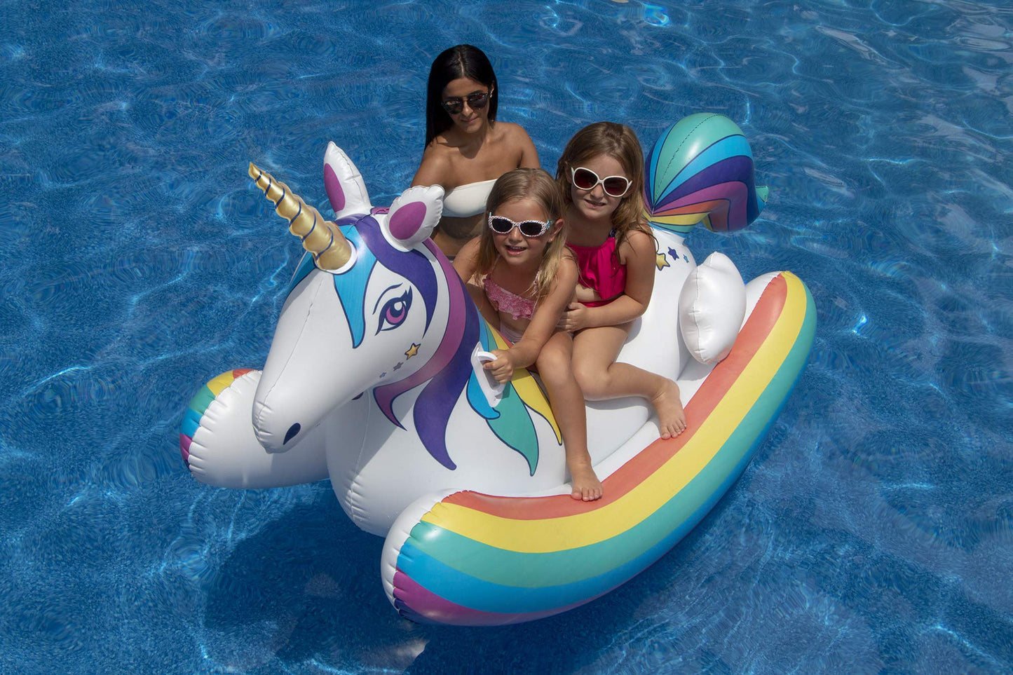 Swimline Rainbow Unicorn Rocking Pool Float Toy - Heavy Duty PVC, 36"W x 48"H, Easy Grab Handles, for Kids & Adults