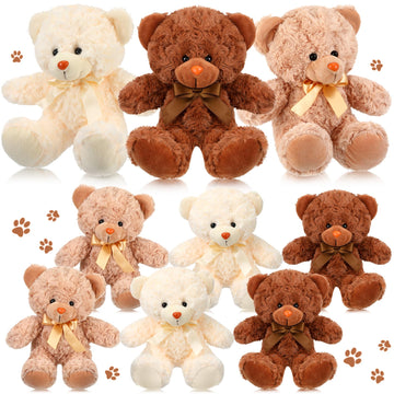 Civaner 9 Packs 8 Inch Valentine'S Day Bear Stuffed Animals Bulk In 9 Colors Plush Bears Doll Toys For Graduation Birthday Weddi