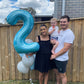 Pearlescent Blue 7 Balloon, Number Balloons 40 Inch, 7Th Birthday Decorations For Girls Boys Kids, Party Decoration For Women Me