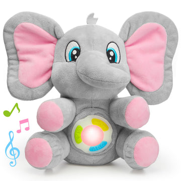 Joyin Musical Elephant Plush Baby Toy, Stuffed Animal With Music & Light, Baby Musical Soft Plush Toys For Infant Babies, Christmas Birthday Gifts For Boys And Girls 6+ Months