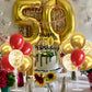 TONIFUL Balloon Stand Kit - 4 Plastic Stands with Balloons for Graduation, Wedding, Birthday - Red Gold - Model ZPT00101MF(1)
