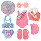 Kajaia 8 Pcs Doll Swimsuit 18 Inch Doll Clothes And Accessories Doll Dress Flip Flops Hat Outfit Swimsuit Accessories For 18 Inc