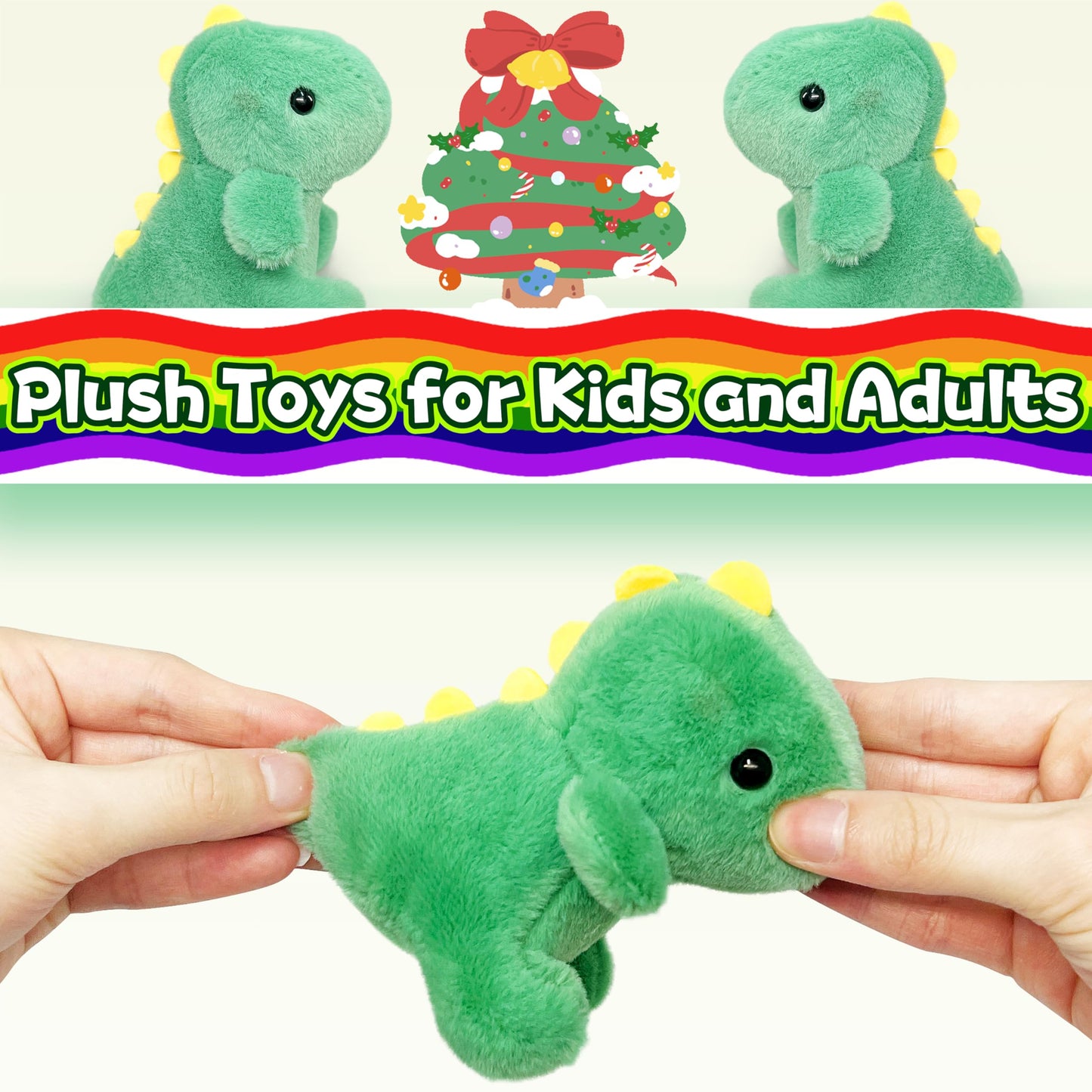Dinosaur Stuffed Animals For Girls And Boys, Super Cute Fat Dinosaur Plush Toys Keychain, Soft Cuddly Mini Dino Plush Toy, Small