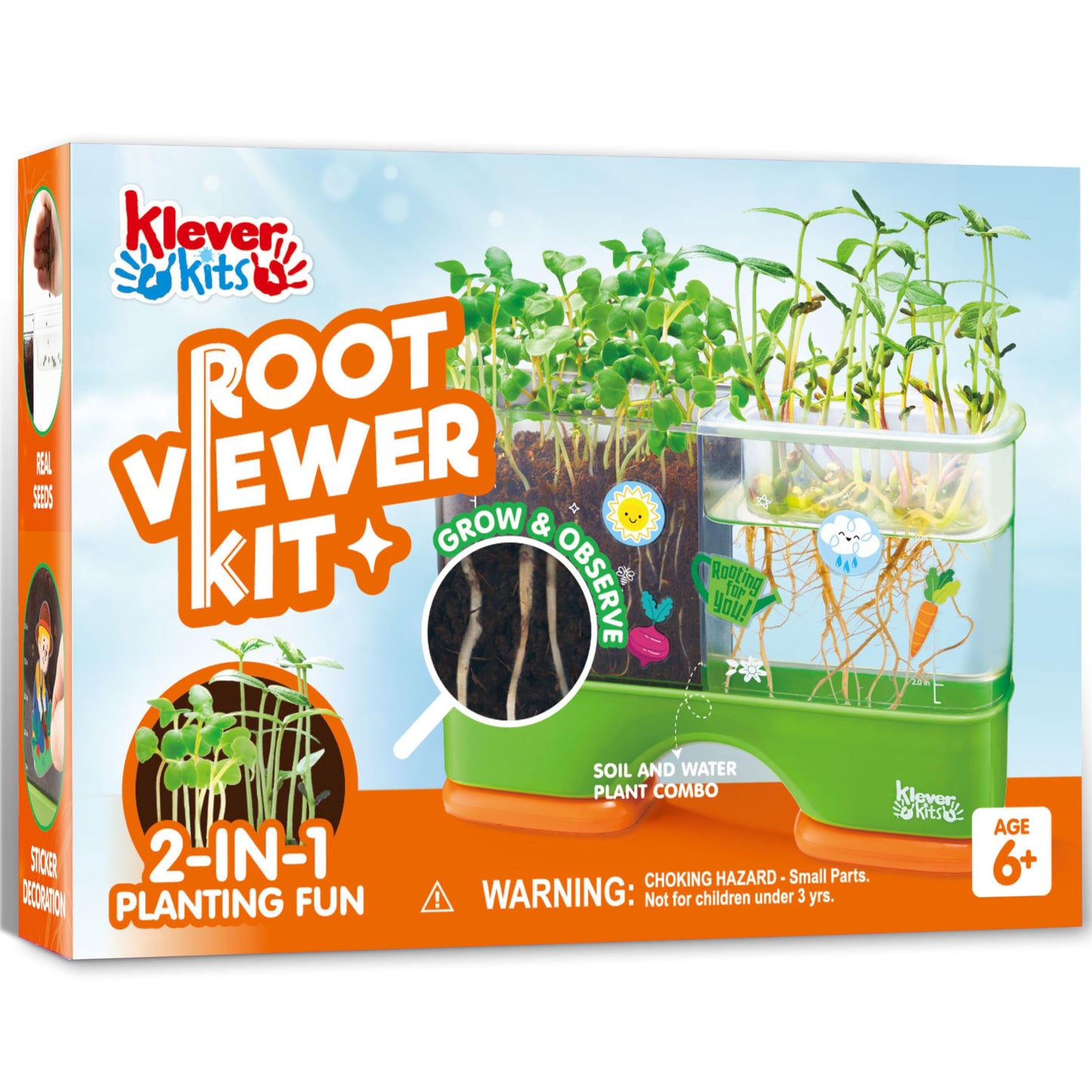Klever Kits 2-In-1 Root Viewer & Planting Science Kit For Kids - Stem Learning Gifts For Kids Aged 6+, Soil & Hydro Observation