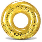 Cota Global Inflatable Gold Pool Float - Premium Confetti Round Pool Float, Inflatable Swimming Tube Pool Ring Float For Kids An