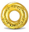 Cota Global Inflatable Gold Pool Float - Premium Confetti Round Pool Float, Inflatable Swimming Tube Pool Ring Float For Kids An
