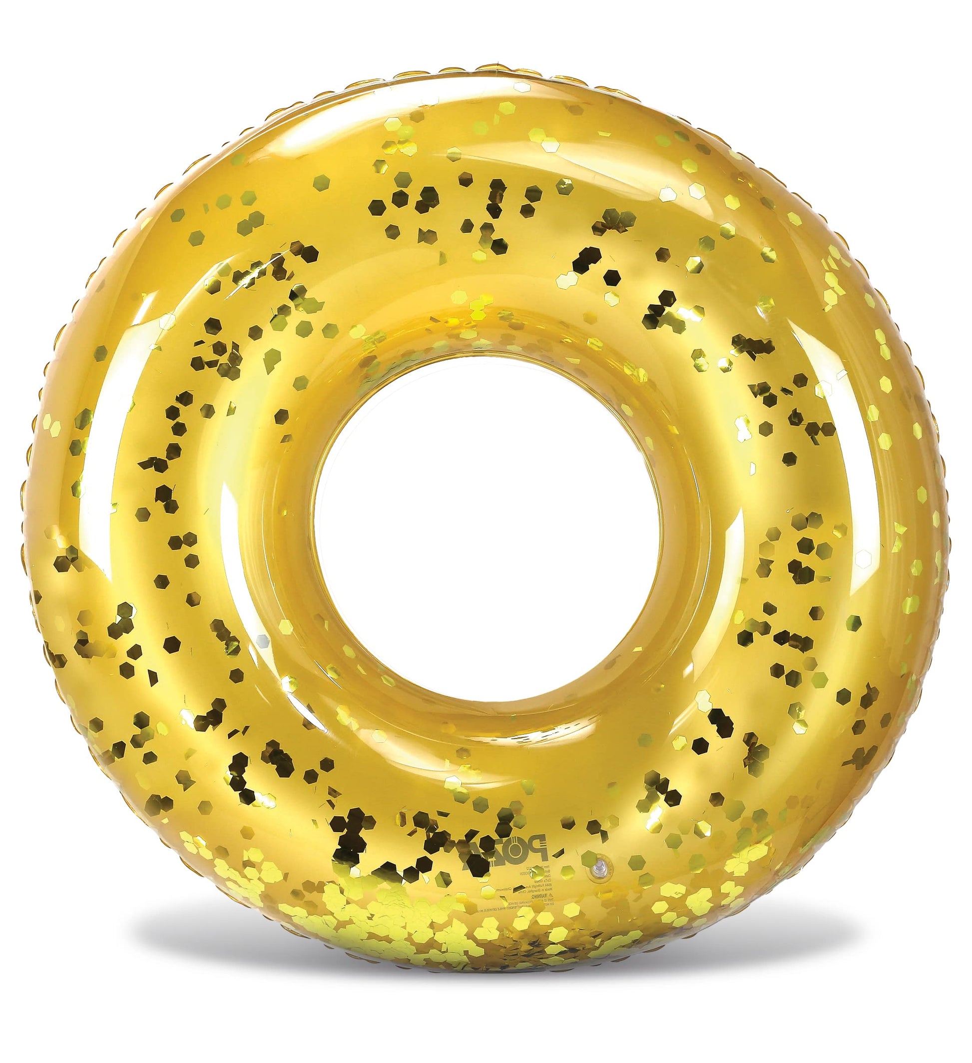 Cota Global Inflatable Gold Pool Float - Premium Confetti Round Pool Float, Inflatable Swimming Tube Pool Ring Float For Kids An