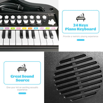 Love&Mini Toy Piano For Toddler - Birthday Gift For 1 2 3 4 5 Years Old Girls And Boys, 24 Keys Multi-Functional Baby Piano Toy With Microphone