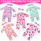 Ecore Fun 5 Sets Baby Doll Clothes And Headbands Baby Doll Accessories Set For 14 -16 Inch Doll, Total 10 Pcs Cute Pattern Jumpsuit Doll Clothes And Accessories For 15 Inch Baby Dolls 18 Inch Dolls