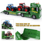 Dwi Dowellin Large Flatbed Semi Truck Toy for Kids,Includes Farm Vehicles,Car Toy Birthday Gift for 2 3 4 5 Years Old Boys and G