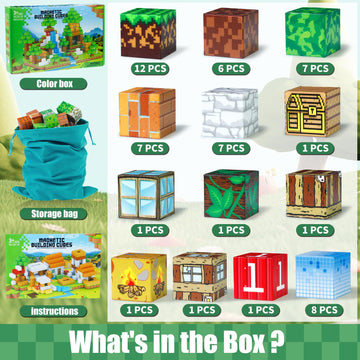 Magnetic Blocks For Kids,Building Toys For Boys & Girls Ages 3-5 6-8 8-12. Stem Learning, Montessori, Fidget, Sensory Cubes. Mag