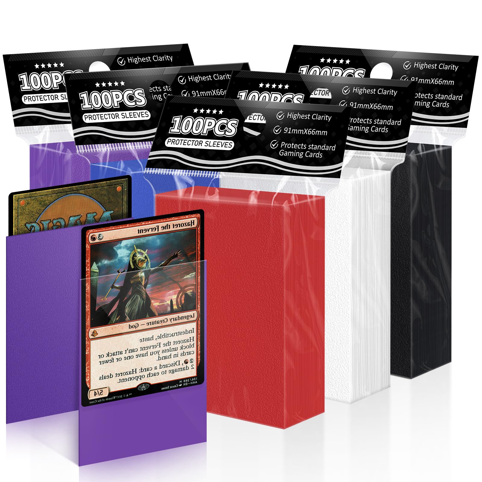 500Ct Trading Card Sleeves Perfect Fit Mtg Card Sleeves Sports Card Protector For Photocard, Standard Tcg Card Sleeves Fit For Magic Baseball Card 66 * 91 Mm