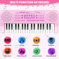 M Sanmersen Kids Piano Keyboard - 37 Keys Piano Toys For Kids Beginners Electronic Piano With Microphone Educational Musical Toy For 3 4 5 6 Year Old Boy Girls Gift