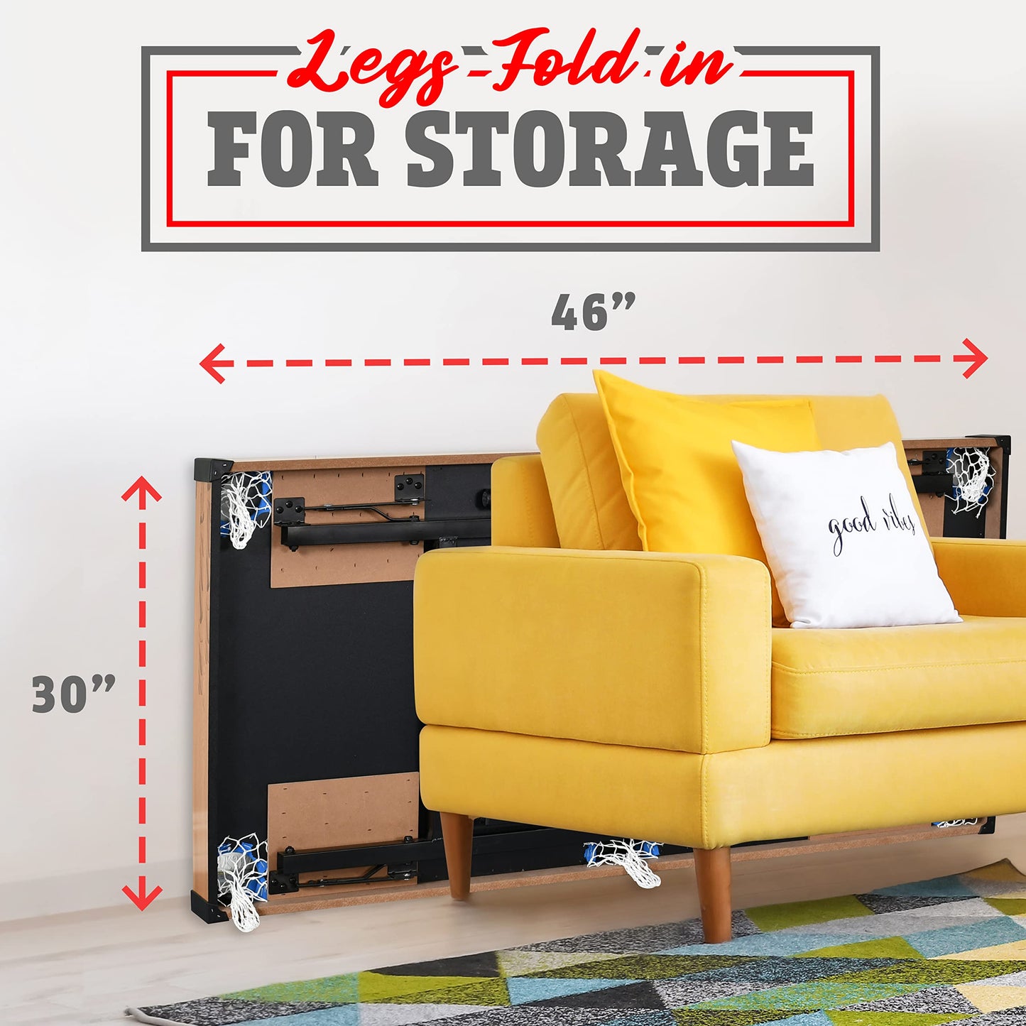 SereneLife 4 in 1 Multi Game Table, 4x2 Folding Portable Sports Arcade Games with Accessories, Ping Pong, Air Hockey, Pool Billi