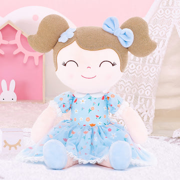 Gloveleya Baby Girl Gift Soft First Baby Doll Plush Doll Floral Blue 16 '