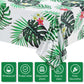Animal Safari Tablecloth Jungle Animal Theme Tablecover Tiger Zebra Giraffe Print Table Cover Tropical Leaf Tablecloth Party Supplies For Jungle Safari Birthday Baby Showers (Greenery Style, 5 Pcs)