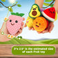Sensory Toys For Kids, 8 Pack Mini Fruit Soft Stuffed Plush Toy For Girls Or Boys As Party Decorations, Toddler Pretend Play Kitchen Food, Strawberry, Avocado, Pineapple And Orange