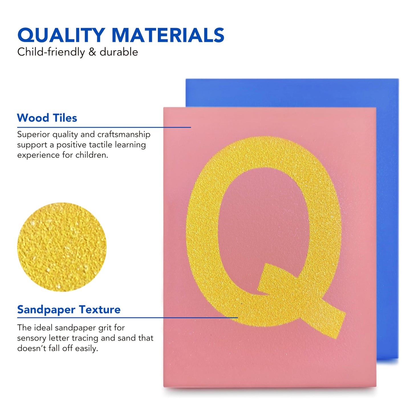 Delmach Montessori Sandpaper Letters | Lowercase And Uppercase | Pp Wood Tiles | Vowel Consonant Color Coded | Includes Storage