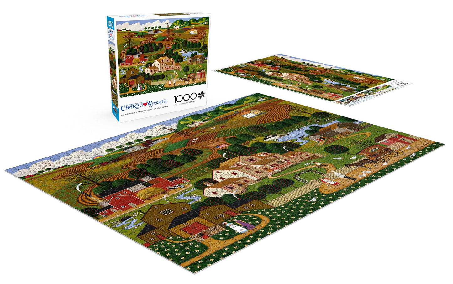 Buffalo Games 1000 Piece Puzzle - Old Homestead - Challenging Paper Puzzle - 26.75 x 19.75 inches - Perfect for Game Nights - Model 13329