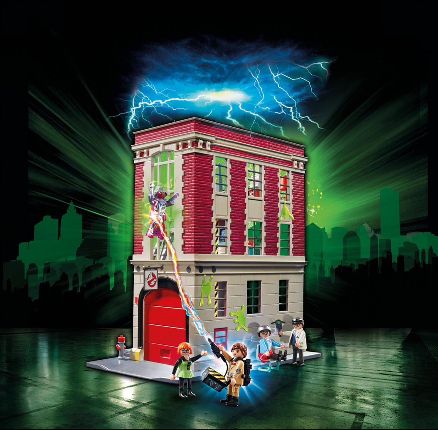 Playmobil Ghostbusters Firehouse Playset, One Size, Multi Color, Model 9219, Durable Plastic