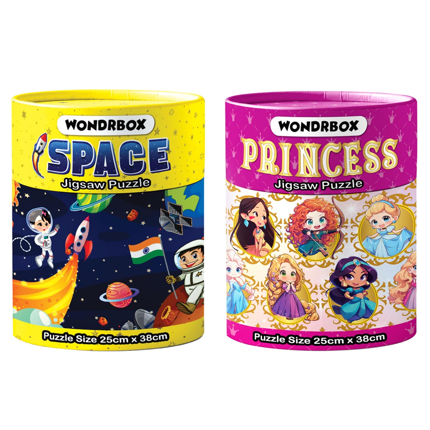 Wondrbox Jigsaw Puzzle For Kids For Age 5 6 7 Years Boys And Girls | 60 Pieces | Size 15X10 Inches (Space+Princess)