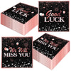 We Will Miss You Decorations 40Pcs We Will Miss You Napkins, Disposable Rose Gold Good Luck Paper Retirement Napkin For Men Wome