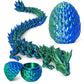 Philicoco 3D Printed Articulated Dragon Egg - Easter Basket Stuffers, Fidget Toy Gift for Kids & Adults(Green)