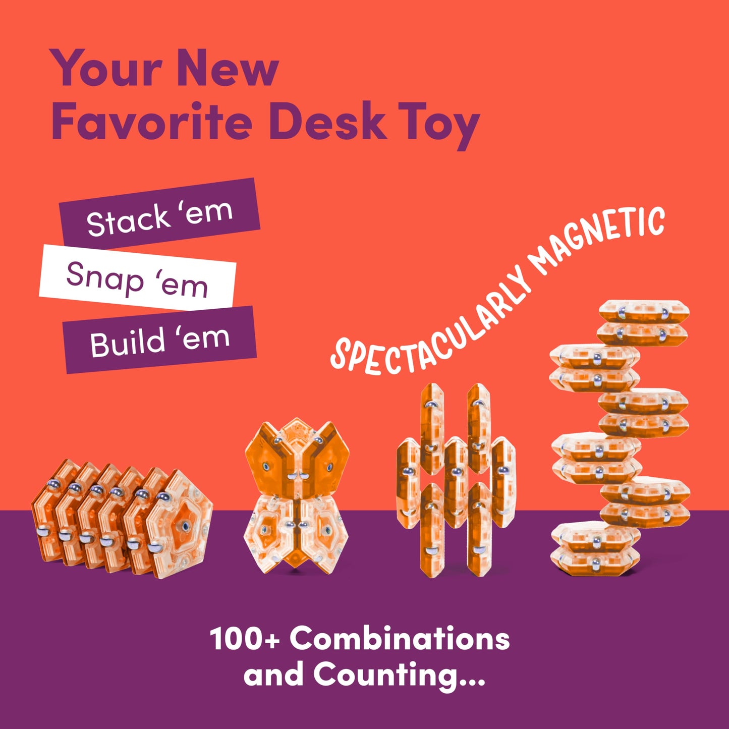Speks Geode Sphere Magnetic Fidget Toy for mature-themeds | Quiet mature-themed Sensory Toy for Stress Relief & Anxiety  Office Desk Toy & Top Gadget Gift Idea | Lava  12-Piece Set