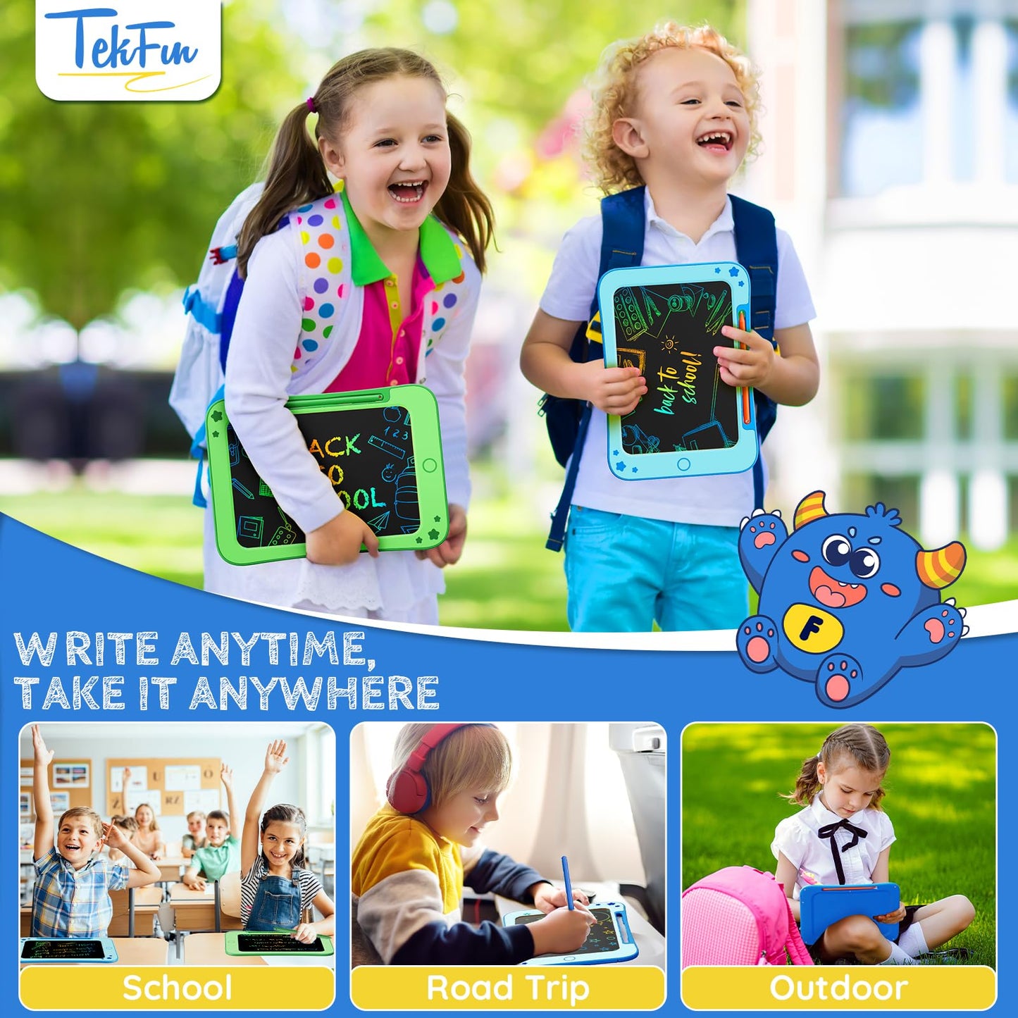 Tekfun Toddler Kids Toys Gifts - 8.5 Inch Lcd Writing Tablet Kids Doodle Board With Stickers Colorful Drawing Tablet, Kids Birth