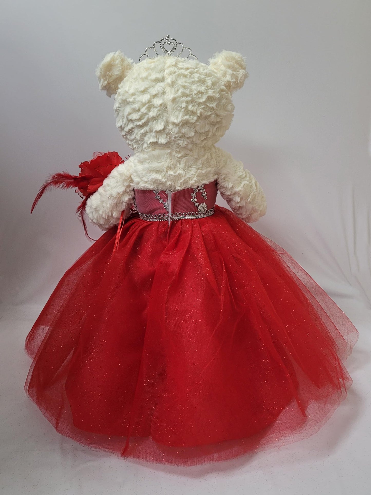 KINNEX COLLECTIONS SINCE 1997 20 Teddy Bear with Elegant Dress (Centerpiece) ~ B16631N-14 (Red)