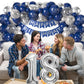 18Th Birthday Decorations Navy Blue Silver,18Th Birthday Balloon Garland Party Decorations With Number 18 Foil Balloons,Happy Bi