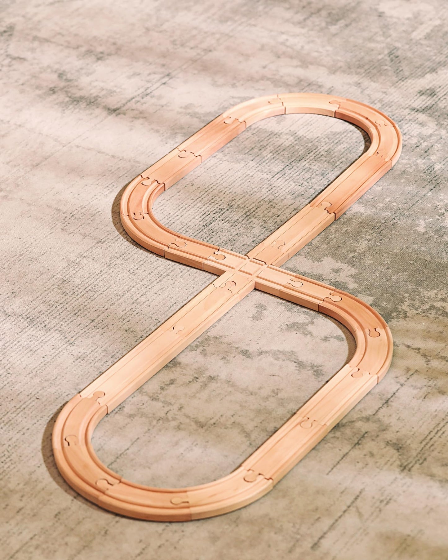 Sainsmart Jr. Wooden Train Track 24Pcs, Track Expansion Compatible With All Major Brands Toddler Railway Toy Train Set Boys Trai