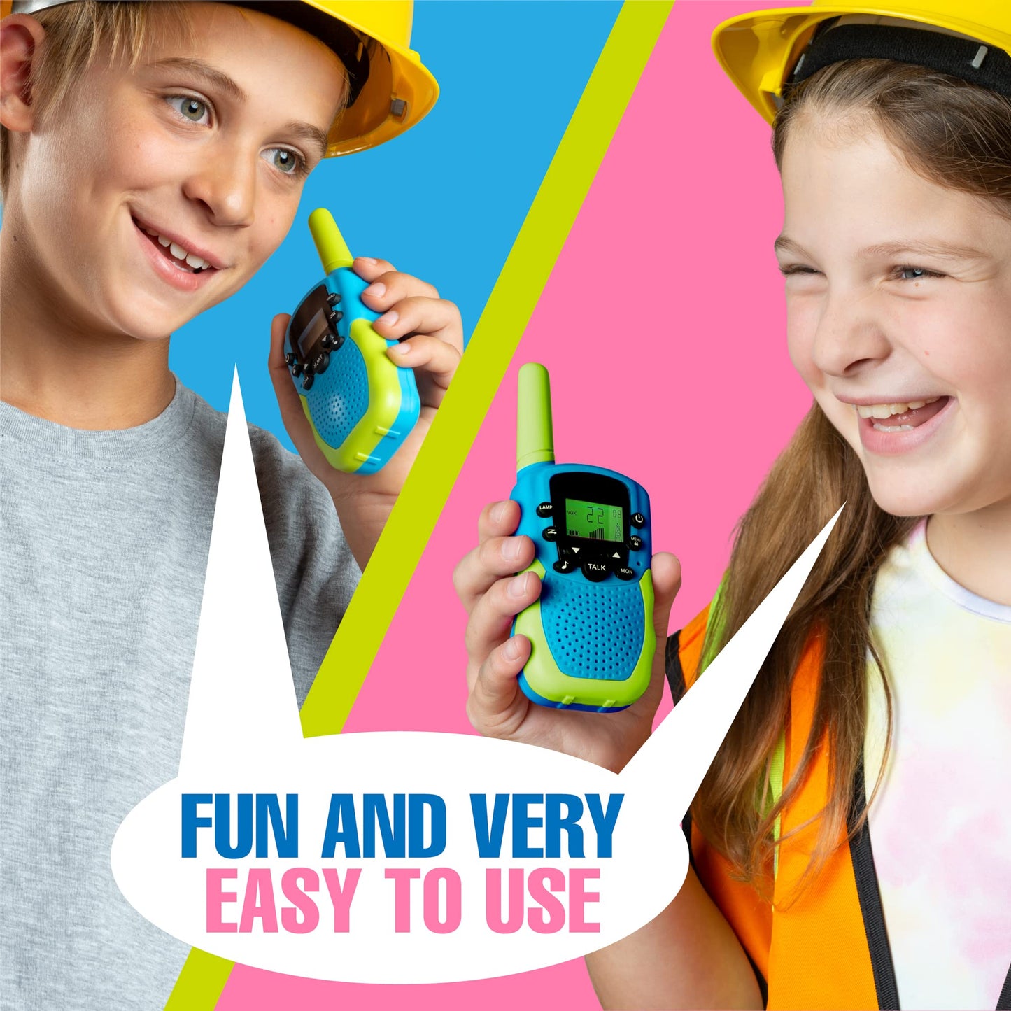Walkie Talkies For Kids - 22 Channels - 3 Miles Range Kids Walkie Talkie For Kids | Walkie Talkie Kids Toys For Kids | Girl Toys For Girls Toys | Boy Toys For Boys Toys | Kids Walkie Talkies 2 Pack