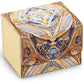 Uaono Card Deck Box For Yugioh, Trading Card Storage Box Holds 120+ Sleeved Commander Deck, Pu Leather Card Box Suits Tcg Magic Cards With 2 Dividers (Light Yellow,Puzzle)