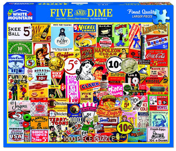 White Mountain Five And Dime Puzzles For Adults 1000 Pieces Jigsaw Puzzle For Adults And Grandparents