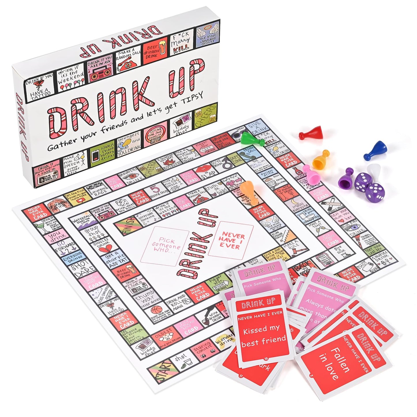 GOLDGE Interactive Party Board Game Mat for Adults & Families - Funny, Easy to Play with 2-8 Players. Perfect for Friends Gathe