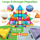 Magnetic Tiles,100PCS Magnet Building Blocks for Kids Educational Magnetic Blocks Sensory Toys Montessori Stacking Gift for 3 4