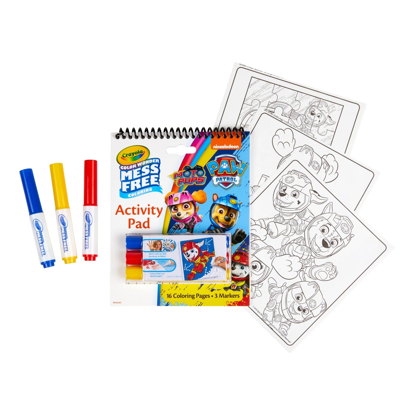 Crayola Color Wonder Paw Patrol Coloring Pages, Mess Free Coloring, Gift for Kids, Age 3, 4, 5, 6, Multi (75-7134)