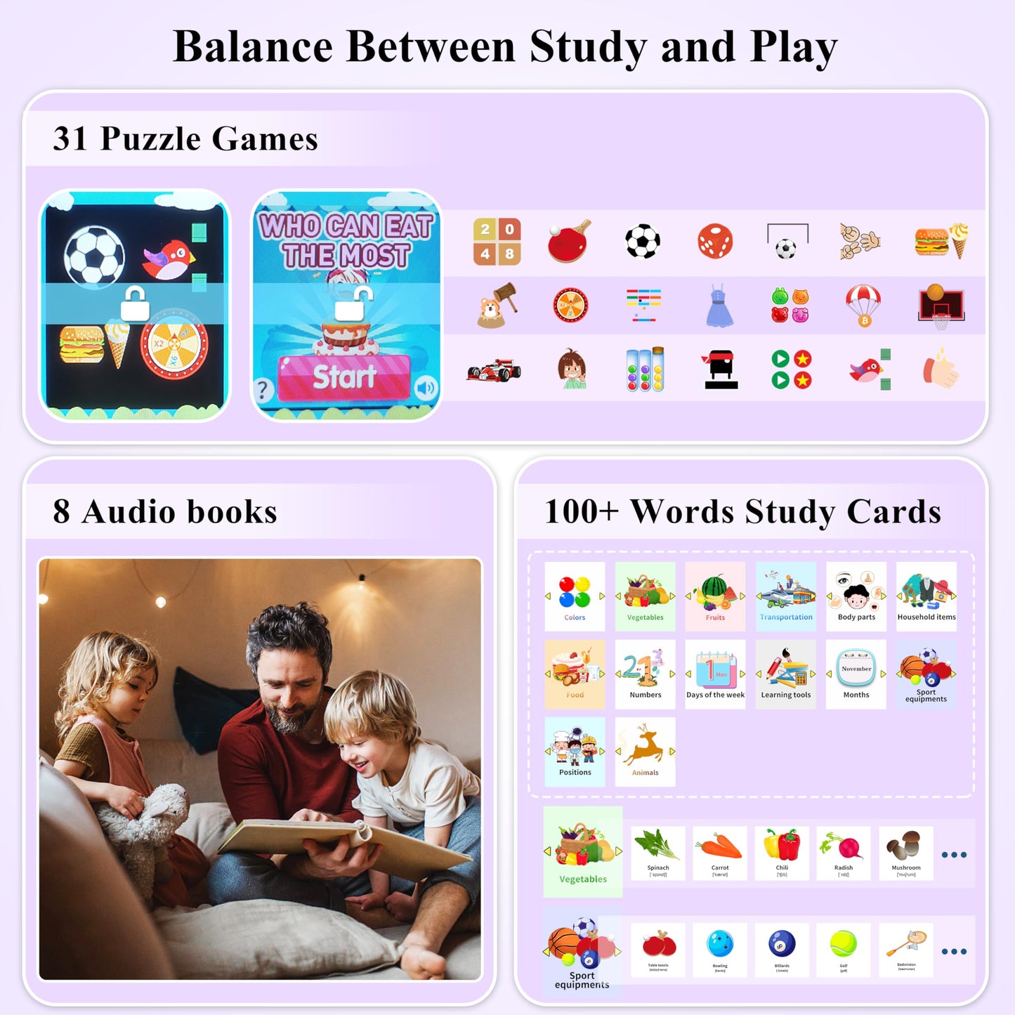 Kalinco Kids Smart Watch, No Phone Needed, Games Camera Video Pedometer Smartwatch, Music Player, Alarm, Audiostory, Torch, Step Counter, Educational Toys, Valentines Day Gifts For Kids Age 5-12