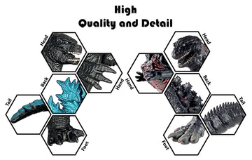Twcare Set Of 2 Godzilla Shin Figure King Of The Monsters Toys, 2021 Movable Joints Action Movie Series Soft Vinyl, Carry Bag