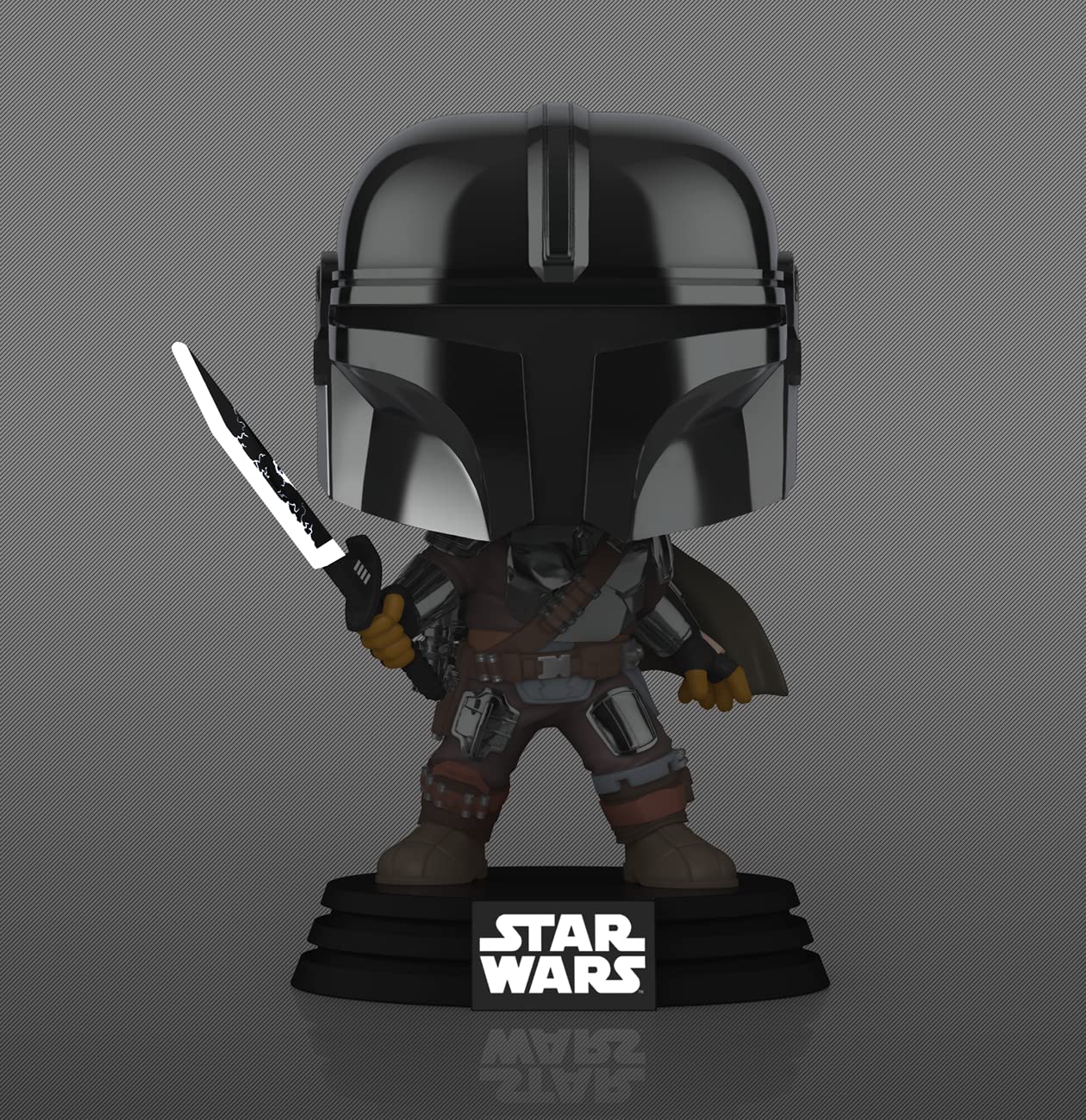 Pop Funko Star Wars Mandalorian With Darksaber (Chrome & Glow In The Dark), Exclusive