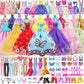 75 Pcs Doll Clothes and Accessories Gift Box Package 5 Wedding Gowns 4 Evening Dresses 8 Fashion Dresses 3 Set Casual Outfit  2 Swimsuit 30 Hanger 10 Shoes 10 Accessories Toys for Girls Kid Gift