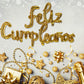 Feliz Cumpleanos Gold Small Letters Conjoined Balloons Feliz Cumpleanos Gold Balloon Happy Birthday Balloons Birthday Banner Dec