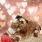 DolliBu I Love You Valentine Plush Lying Brown Horse - Cute Stuffed Animal with Red Heart and Name Personalization Gift for Valentines Day  Birthday  Anniversary  Romantic Date - 10.5 Inches
